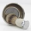 Mens Classic Silver Tip Horn Badger Hair Brush Safety Razor
