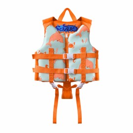 Soak Kids Swim Vest - Toddler Pool Floaties Adjustable Safety Strap Swimming Aids for Toddlers Children Float Swimsuit, Suitable for Age 1-6years/24-66lbs (Orange, S(for Kids 2-4 Years, 24-33 lbs))