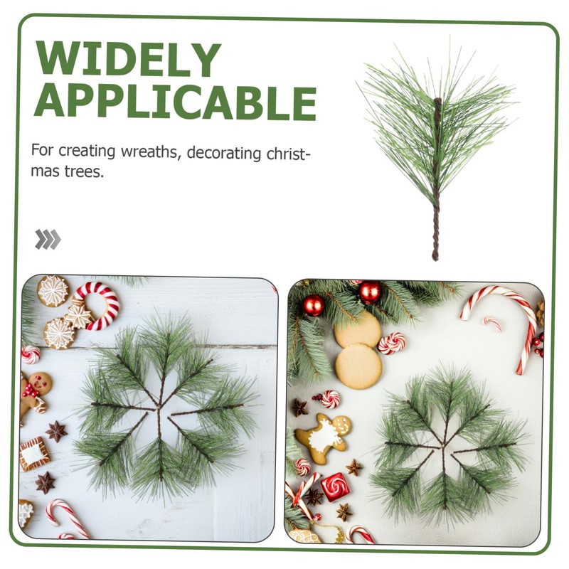 ULTECHNOVO 60pcs Faux Pine Branches Realistic Pine Needles for Christmas