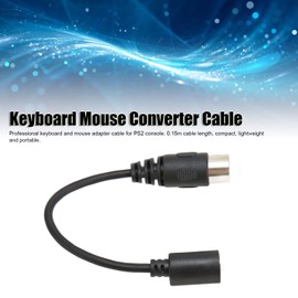 Vikye Cable de Extensión PS2 Macho a Hembra, DIN 5 Pines Macho a Mini DIN 6 Pines Hembra Cable Adaptador de Ratón para Teclado de Computadora PC/ratón, 5.9 Pulgadas, Negro