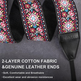 Dulphee Camera Strap, Jacquard Weave 2" Shoulder Neck Straps for All DSLR Cameras Men Women Photographers
