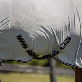 Equinavia Aktiv Athletic Detachable Neck Fly Sheet | Ultralight Poly Fabric | Extended Protection - Silver Gray - 78 in