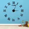 DIY Wall Clock Roman Numerals Frameless Mirror Surface Wall Clock
