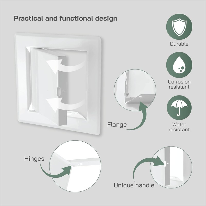Vent Systems 4'' x 4'' Inch White - Pack of