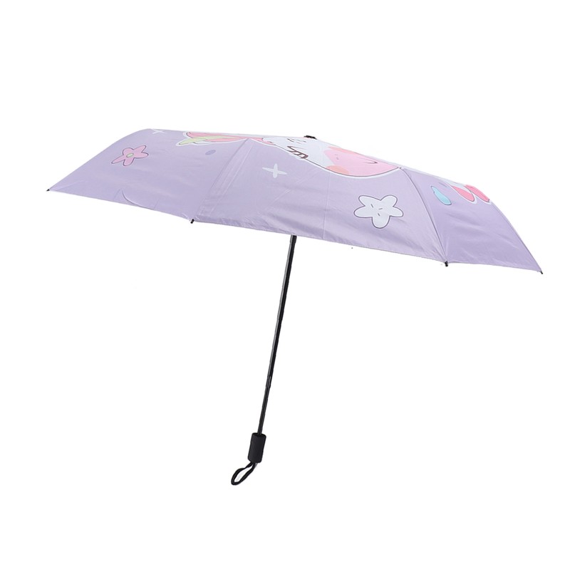 Children Umbrella 3 Fold Reflective Edge Cartoon Portable Kids Sun