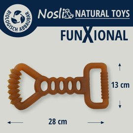 Nosli Natural Toys FunXional • Tug Toy Indestructible • 100% Natural Rubber without Dyes • For Throwing & Fetch Games • Natural Dog Toy for Large Dogs • Chew Toy Dog