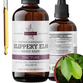 Slippery Elm Tincture – Alcohol-Free | Ulmus Rubra Liquid Extract | Herbal Digestive & Throat Support | Soothing Mucilage Formula – 4 oz