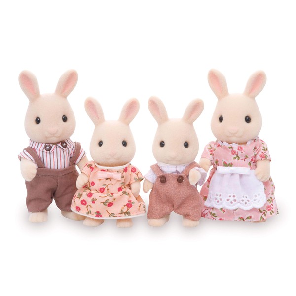 Calico Critters, Sweetpea Rabbit Family, Dolls, Dollhouse Figures, Collectible Toys