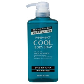 Kumano Oil & Fat Pharmaact Cool Menthol Formula, Cool and Springy Foam, Keeps Your Body Clean After Washing, 18.9 fl oz (550 ml)