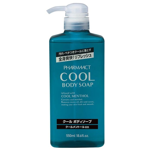 Kumano Oil & Fat Pharmaact Cool Menthol Formula, Cool and Springy Foam, Keeps Your Body Clean After Washing, 18.9 fl oz (550 ml)
