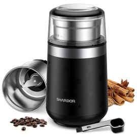 SHARDOR Super Silent Coffee Grinder, Herb, Spice, Electric Coffee Bean & Espresso Grinder with 1 Removable Stainless Steel Bowl