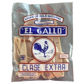 EL GALLO Ligas de Hule para uso Industrial 14 ligas aprox. Bandas Resistentes para Oficina, Casa, Escuela o Acampar (14cm de Largo, 1mm de Grosor y 1.5cm de Ancho) Bolsa de 80g