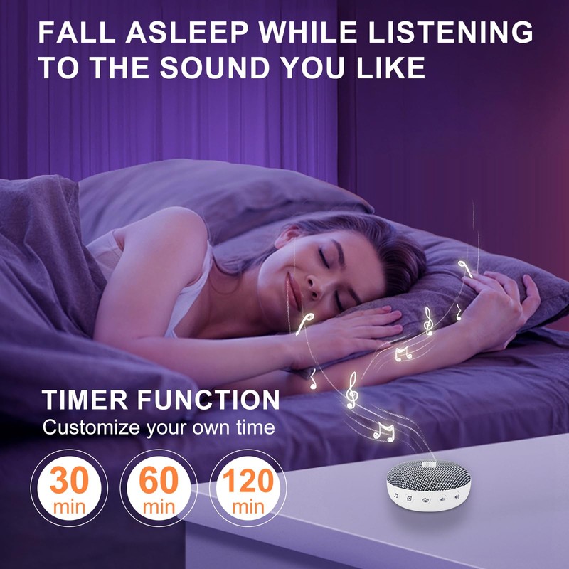 BIGMONAT White Noise Machine with 36 Natural Soothing Sounds and