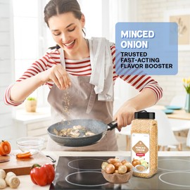Dependable Foods Minced Onion – 6 Oz. Jar - 100% Natural, Kosher, Dehydrated Onion Flakes Convenient Versatile Seasoning – Non-GMO, Allergen-Free