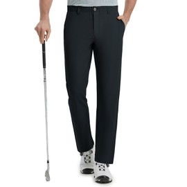 Rouen Golf Pants Men with 4 Pockets Stretch Straight Fit 30"/32"/34" Quick Dry Business Casual Dress Pants for Men Black