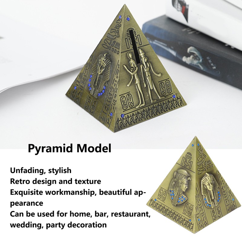 Egyptian Pyramid Model Green Bronze Large Retro Classic Exquisite Decorative