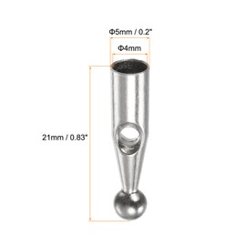 sourcing map 10pcs Umbrella Tail Head Beads 3mm Hole Dia 19mm Length Metal Umbrella Components for Straight Umbrella Cover Parts, Silver Tone