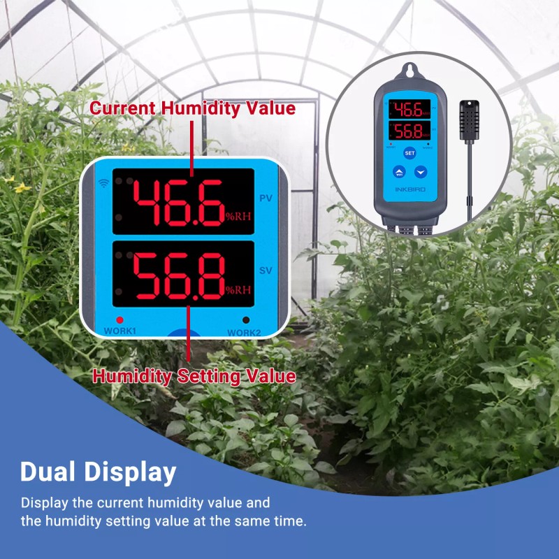 Inkbird Humidity Controller Digital Wifi Humidistat 110V Fan Humid App
