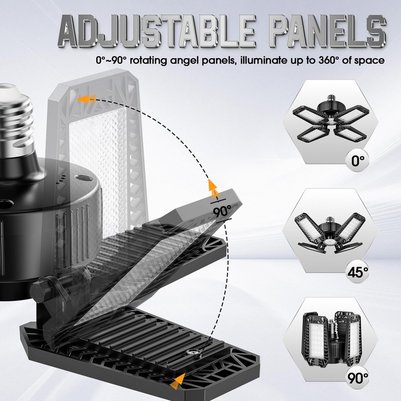 TOPAUBUB Garage Light 8 Pack 120W, 12000LM LED Lights for