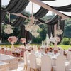 MODFUNS Black Wedding Arch Draping Fabric 5x20ft 4 Panels Chiffon