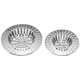 WENKO Drain Sieve-Set of 2, Silver Shiny, Ø 6 + 7 cm