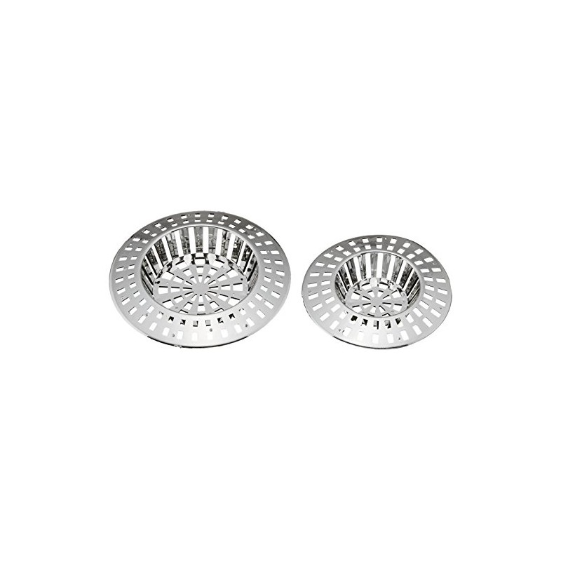 WENKO Drain Sieve-Set of 2, Silver Shiny, Ø 6 +