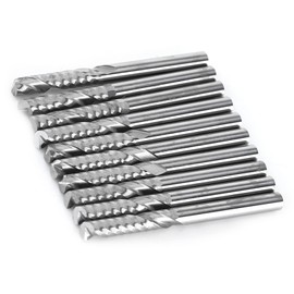 10 Piezas de Carburo de Tungsteno Solo 3 Mm Cortador de Molino de Extremo 1,5 Mm Solo Flauta Cortador de Flauta Cortador de Flauta Molino de Extremo en Espiral CNC Enrutador Grabado Herramienta de Tal