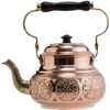 DEMMEX Handmade Engraved 1mm Thick Solid Uncoated Copper Tea Pot