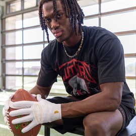 Rev X Receiver Gloves - Color: White/Gold, Size: Adult-S