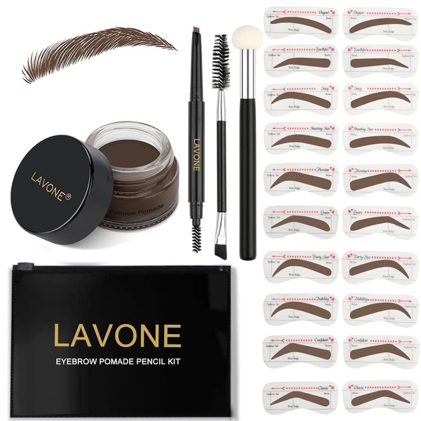 LAVONE Eyebrow Stamp Stencil Kit - Brow Stamp Trio Kit