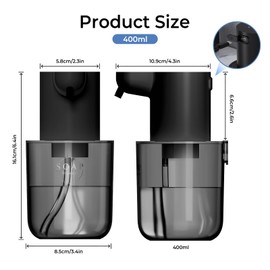 YSWOVUO 400ML Seifenspender Automatisch Wasserdicht, Elektrischer Seifenspender mit Sensor, Wandmontierbar Soap Dispenser Automatic, 4-Stufig Einstellbares Flüssigkeitsvolumen, Schwarz, für Bad, Küche