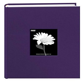 Pioneer Photo Albums Fabric Frame Cover Photo Album 200 Pockets Hold 4x6 Photos, Grape Purple, Medium