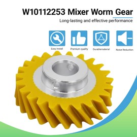 2-Pack W10112253 Mixer Worm Gear & 3-Pack W10380496 Carbon Brushes Replacement Kit for Whirlpool & KitchenAid Stand Mixers– Replacement for KSM88RBQ2, 5K5SS, 5K45SS, 4162897, 4169830, AP4295669