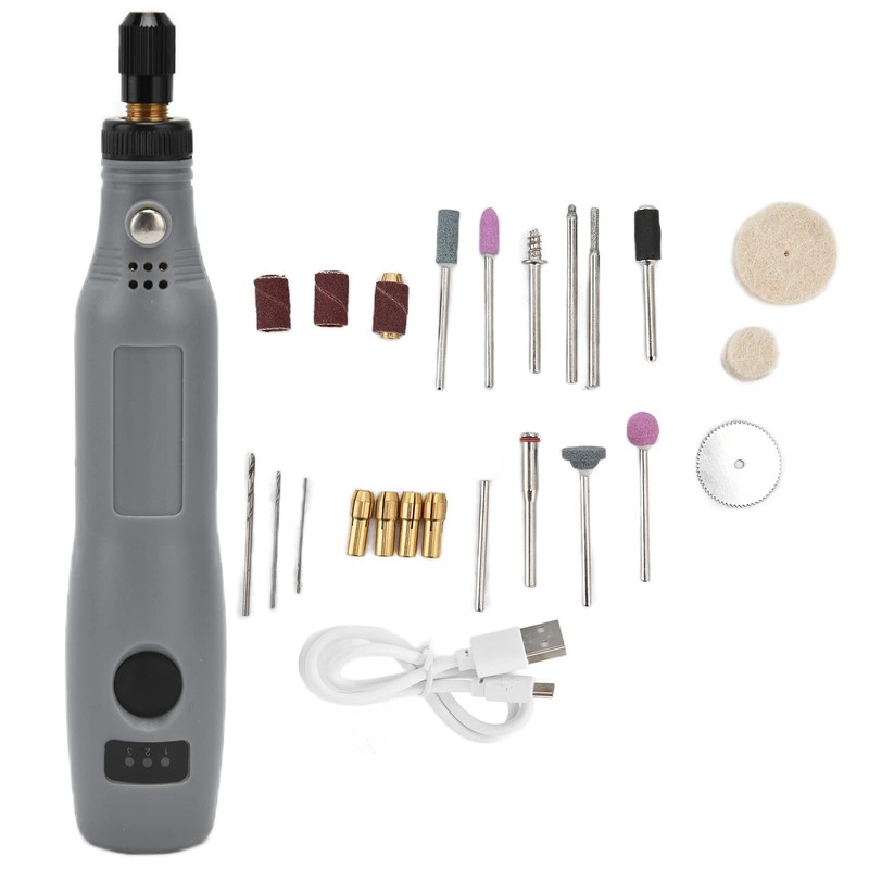 Greensen Electric Bohrer Set Compact 3-Geeed Mini Zum Polieren des