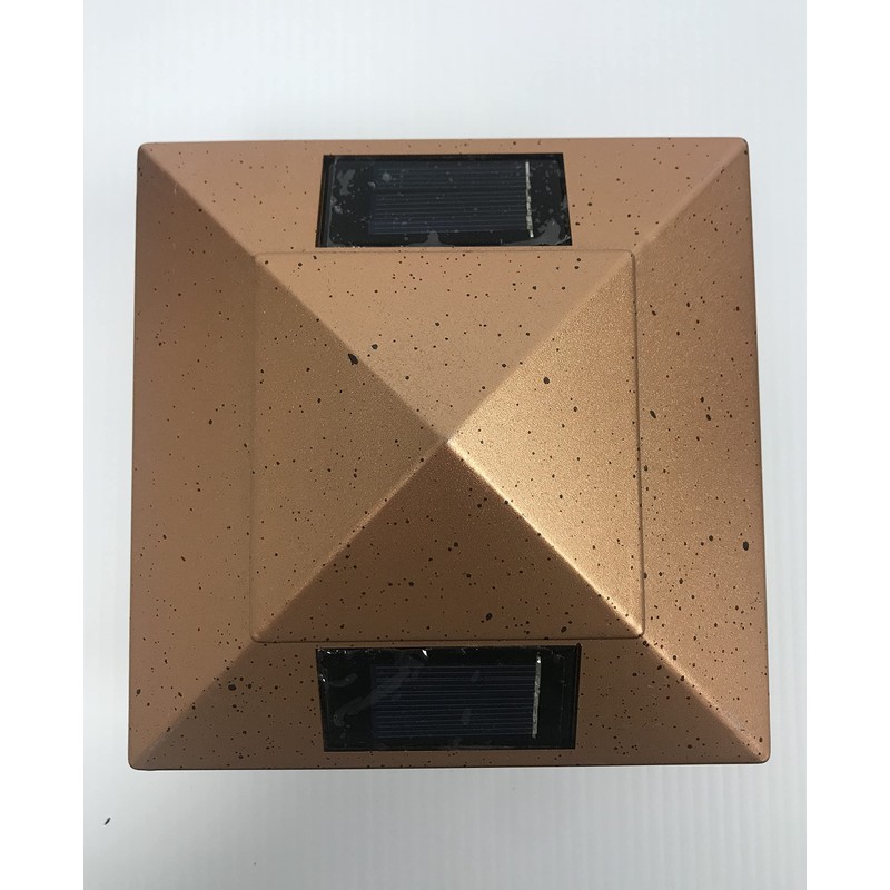 2-Pack Solar LED Copper 4 x 4 Vinyl PVC Wood