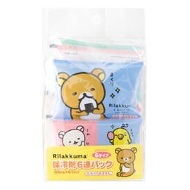 Asahi Koyo Rilakkuma Ice Packs, 6 Row Pack, 3.9 x 1.8 inches (10 x 4.5 cm), Perfect Size for Bento Boxes, 1 Set