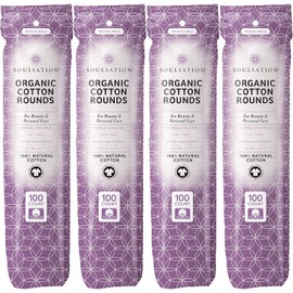 Organic Cotton Rounds, 400 Count - Makeup Remover Pads for Face, Lint-Free