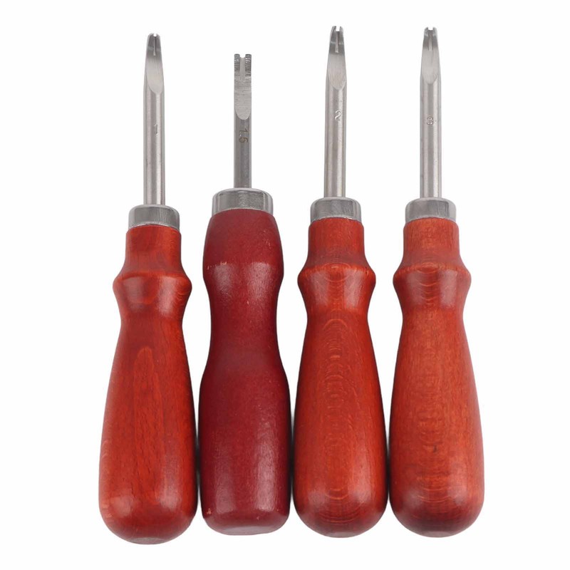 4 Pcs Leather Edger Leather Edge Chamfering Knife Sharpener Hand