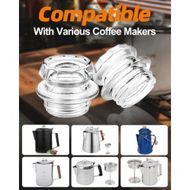 MEREZA Coffee Percolator Glass Top Replacement Glass Knob Top for Coletti, Gsi, Coleman, Eurolux, Stansport, Texsport, Elite, Stovetop Coffee Percolator with Filter