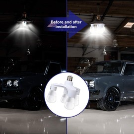 Toplimit 4 in 1 Light Bulb Socket Splitter, E26/E27 Light Socket Adapter Conventer, Standard Base LED Bulb Converter, Fixed&Heat-Resistant