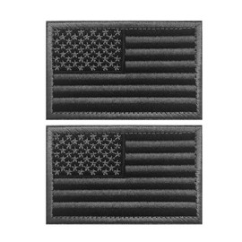 Tactical USA Embroidered Flag Patch, Black Gray American Flag Patch, America Military Embroidered Appliqué Patches for Backpacks, Bags, Hats