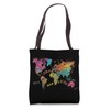 World Map Typographic Tote Bag
