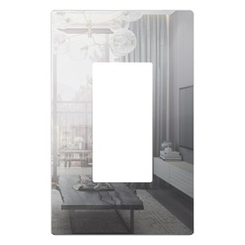 LIDER Decorator Wall Plate, Impact Resistant, Mirrored Acrylic, Plexiglass, Reflective Finish, Modern Upgrade, Screwless Light Switch/Outlet Cover, Mid-Size 1-Gang 4.88" x 3.11", Silver