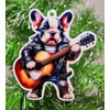 French Bulldog Rock Ornament Acustic Guitar