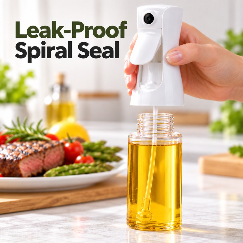 Oil Spray Bottle for Cooking – Refillable Plastic Oil Sprayer