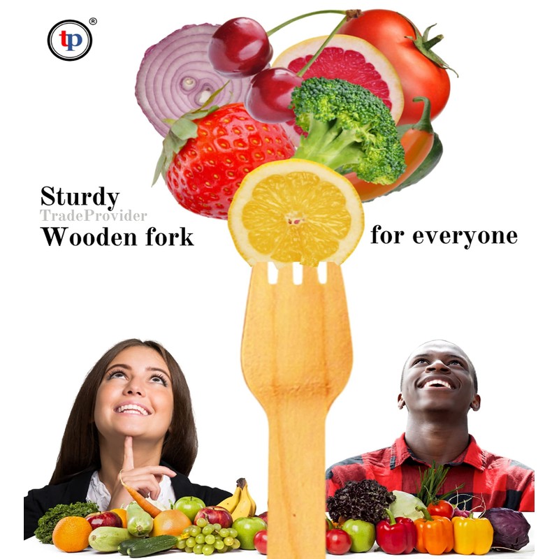 TradeProvider® Disposable Forks, Wooden Cutlery, Fondue Forks, Dinner Forks, Cheese