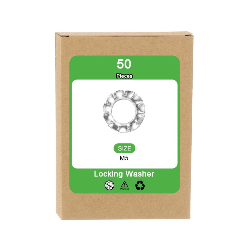 uxcell M5 50Pcs External Tooth Washers, 304 Stainless Steel Tooth