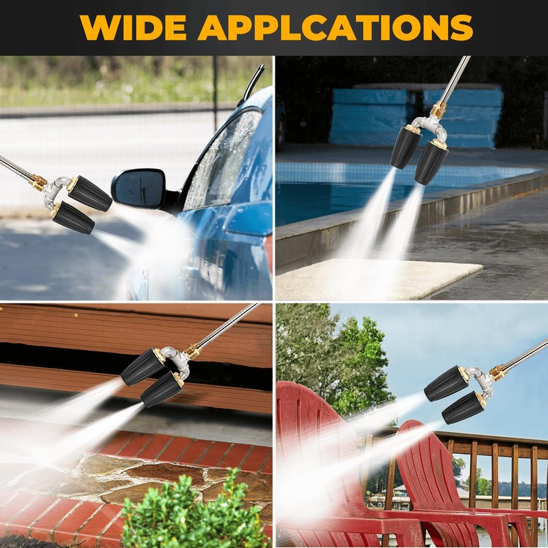 REVICOAR Dual Turbo Nozzle Pressure Washer 4000 PSI, 360° Rotating