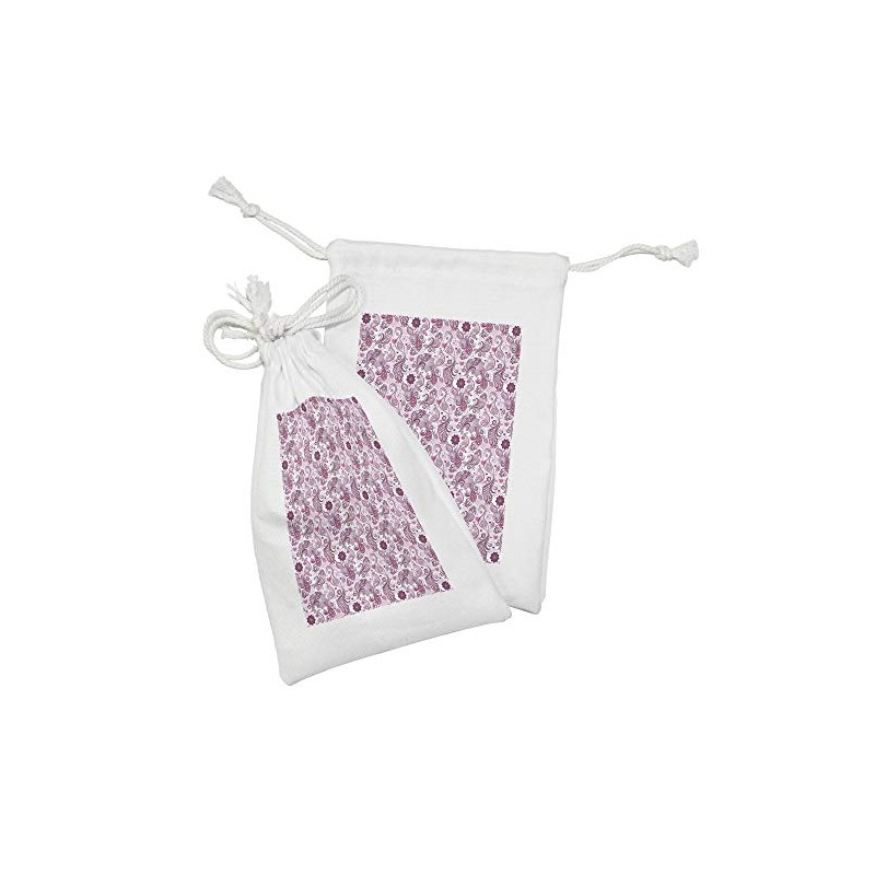 Ambesonne Purple Fabric Pouch Set of 2, Scales Swirls and