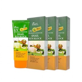 Ikel 2+1 Ekel Soothing & Moisture Snail Sunblock 70ml Sun Cream Sunscreen Sunblock Sun Balm SPF50+ PA+ / 2+1 이켈 수딩앤모이스쳐 스네일 선블럭70ml 선크림 자외선차단제 선블록 썬밤 SPF50+ PA+